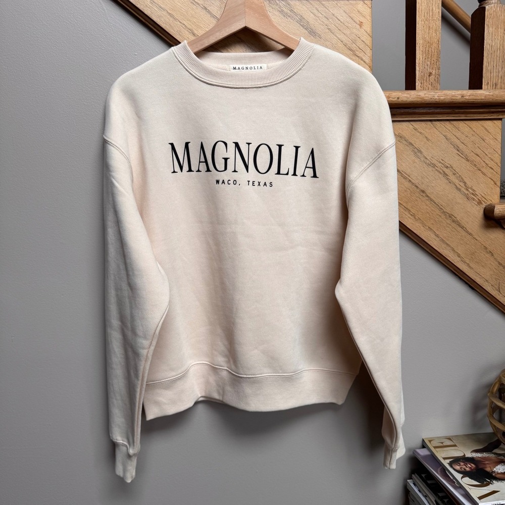 NWT Magnolia Waco Texas Ivory Sweatshirt Crewneck Unisex Oversized (Sm Med) HGTV - Picture 3 of 8
